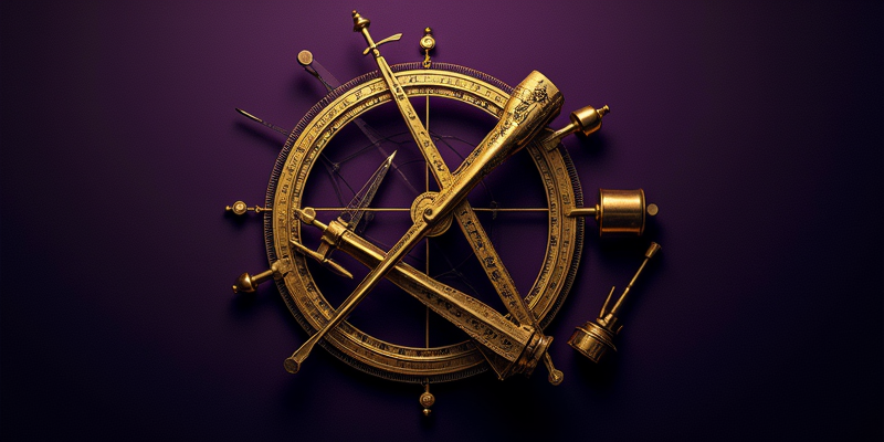 A gold astrolabe on deep purple – measurement, calibration, self-knowledge