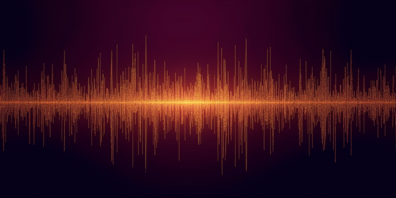 A gold waveform on twilight – sound made visible